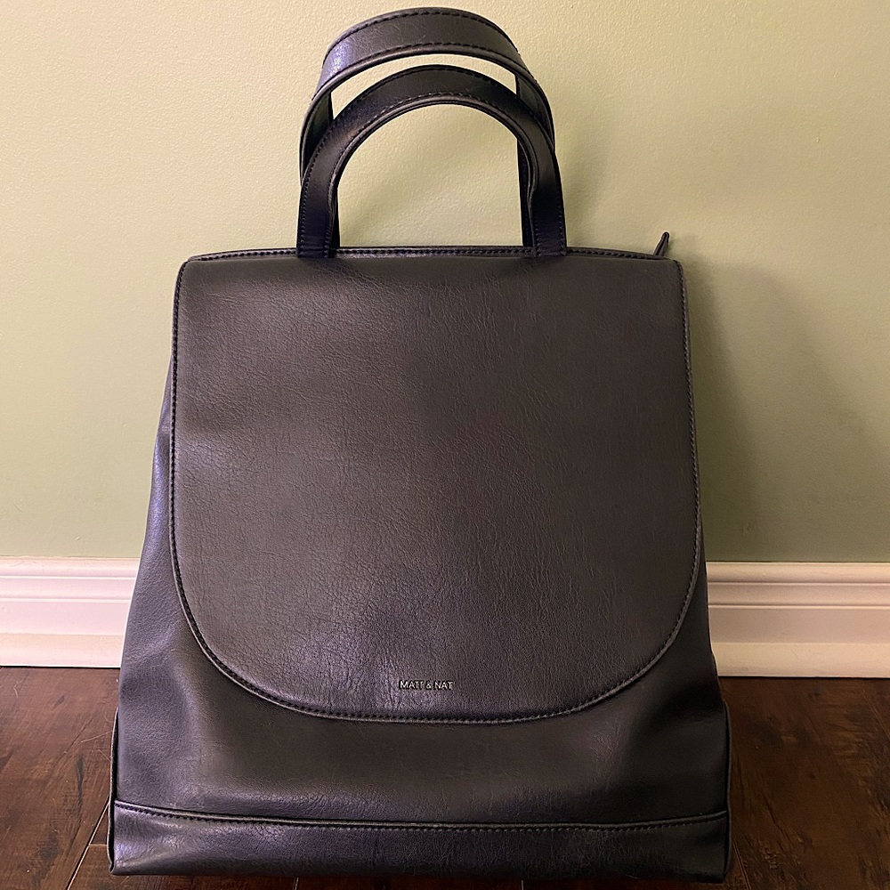 Matt & Nat black vegan leather backpack